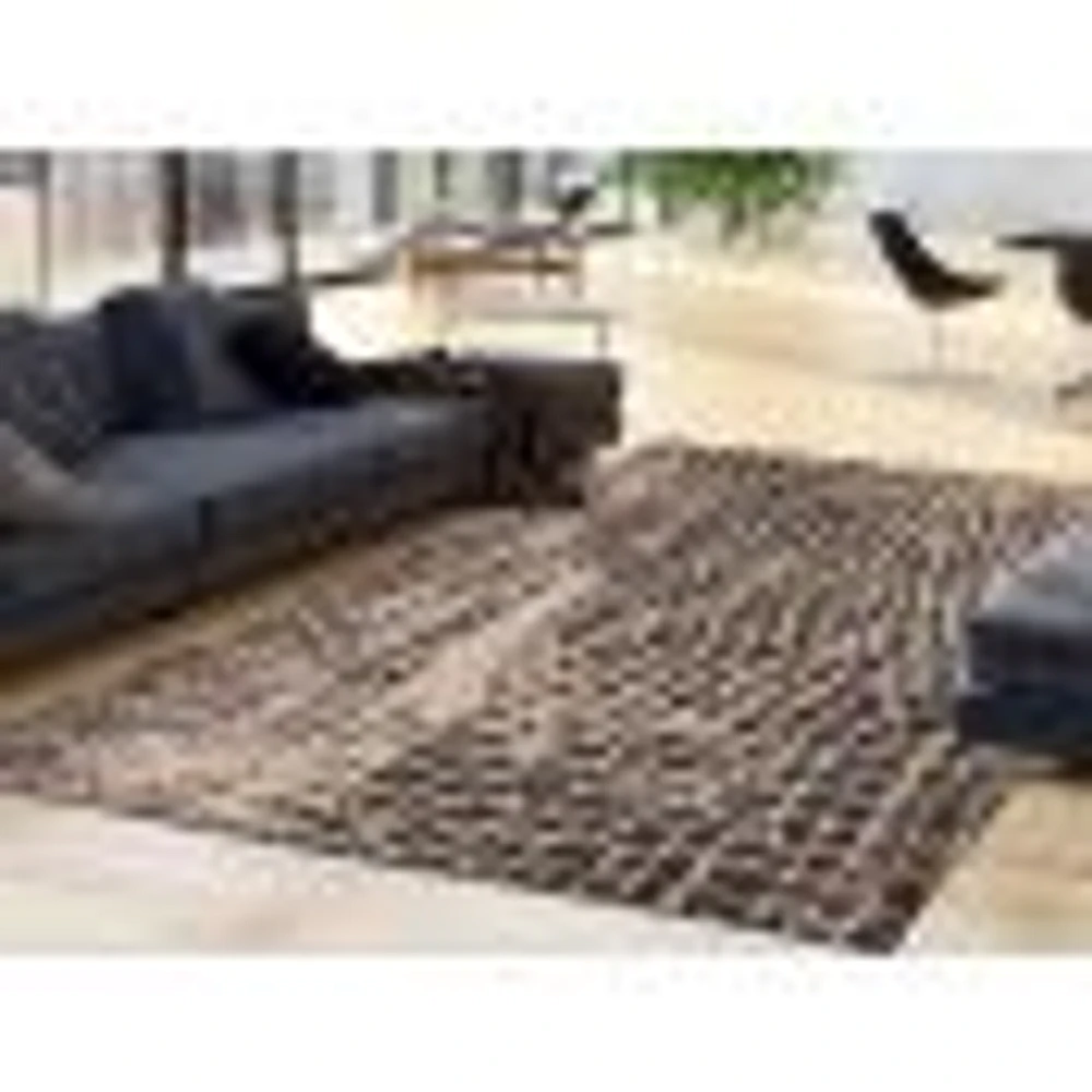 Rattan Look Safari Black-Silver Rug