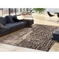 Tapis Rattan Safari noir-Argent