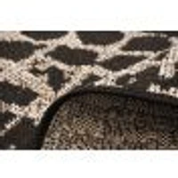 Tapis Rattan Safari noir-Argent