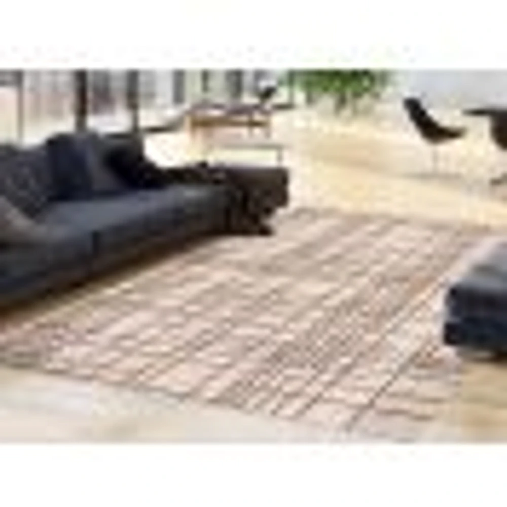 Rattan Look Burburry Silver-Black Rug