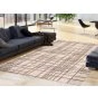 Rattan Look Burburry Silver-Black Rug