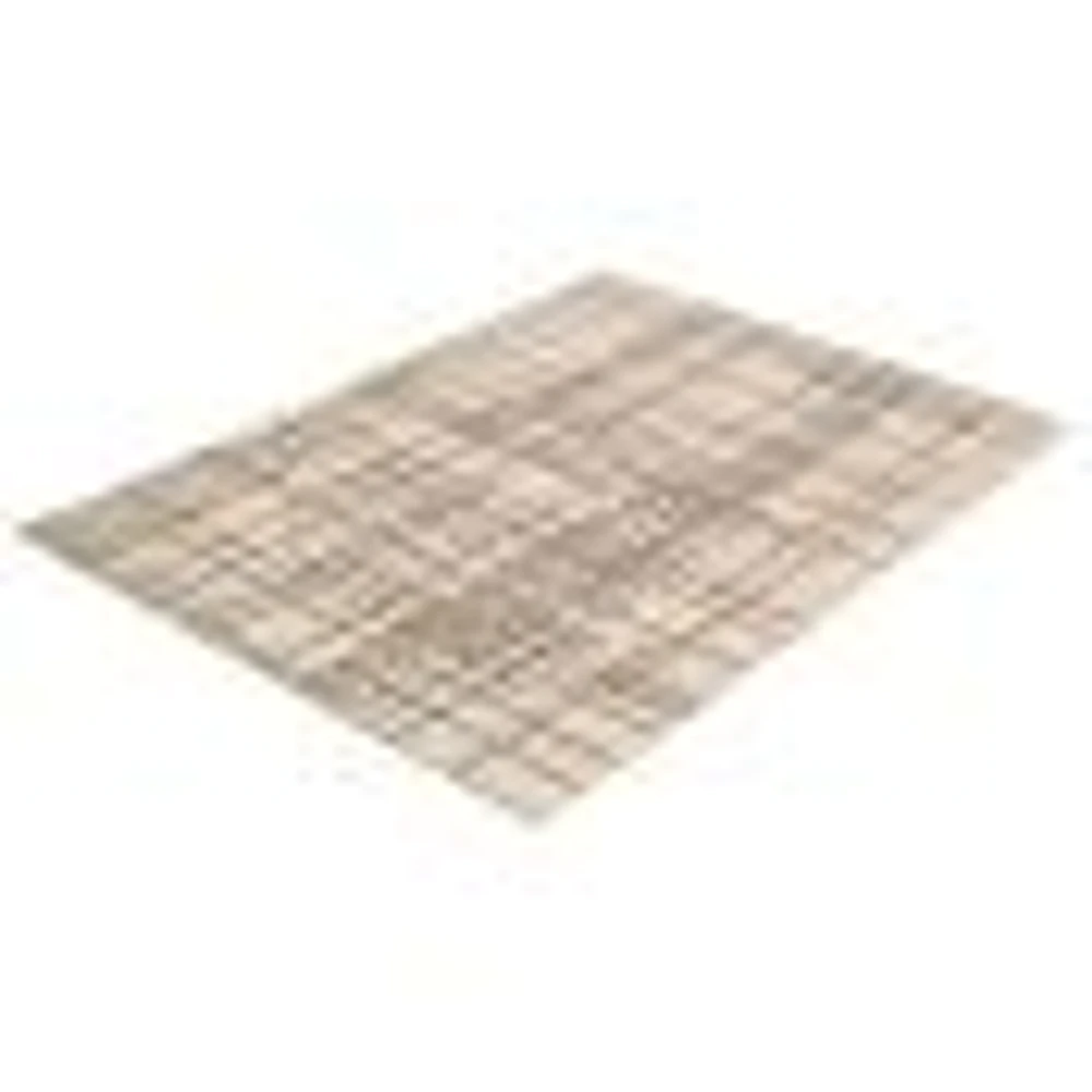 Tapis Rattan Burburry Argent-noir