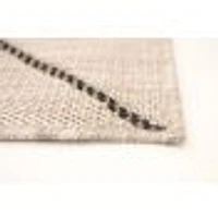 Tapis Rattan Abstract Argent-noir