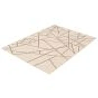 Tapis Rattan Abstract Argent-noir