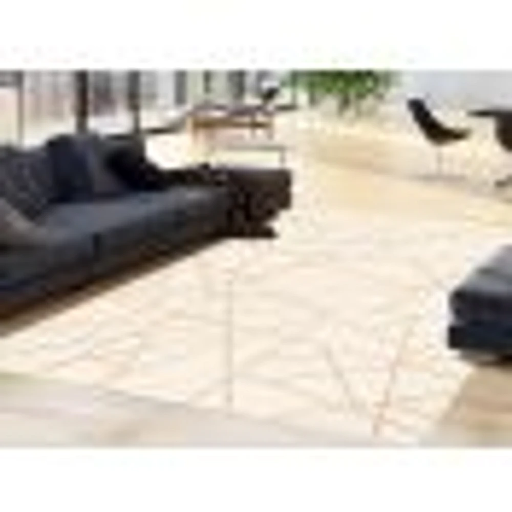 Rattan Look Abstract Champagne-Taupe Rug