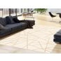 Tapis Rattan Abstract Beige-Champagne