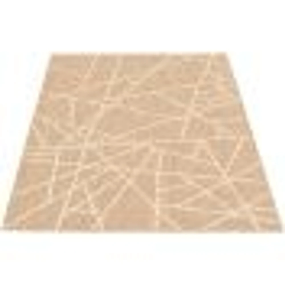 Tapis Rattan Abstract Beige-Champagne