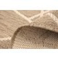 Tapis Rattan Abstract Beige-Champagne