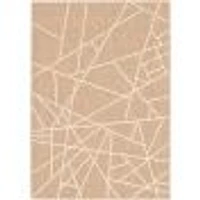 Tapis Rattan Abstract Beige-Champagne