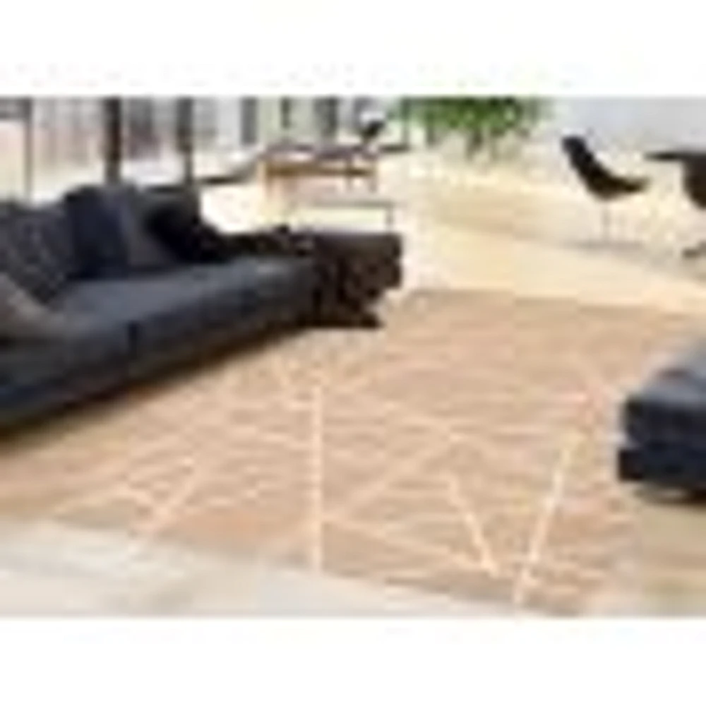 Tapis Rattan Abstract Beige-Champagne