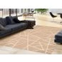 Tapis Rattan Abstract Beige-Champagne