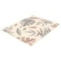 Tapis Feuilles crème-Rose