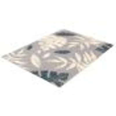 Tapis Feuilles Argent-gris