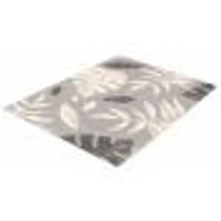 Tapis Feuilles Argent-Anthracite