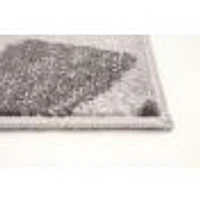 Tapis Feuilles Argent-Anthracite