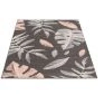 Feuilles Anthracite-Pink Rug
