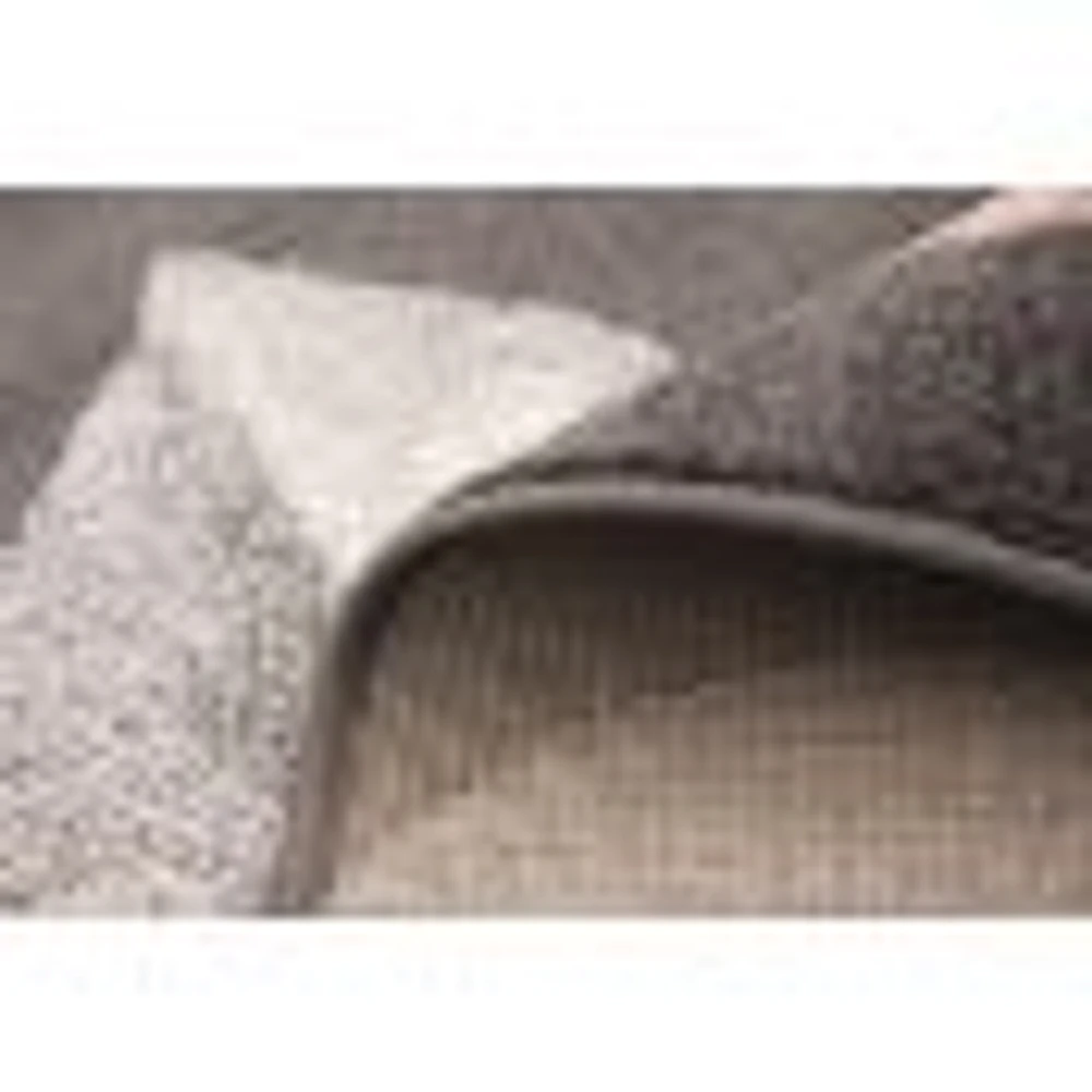 Feuilles Anthracite-Pink Rug