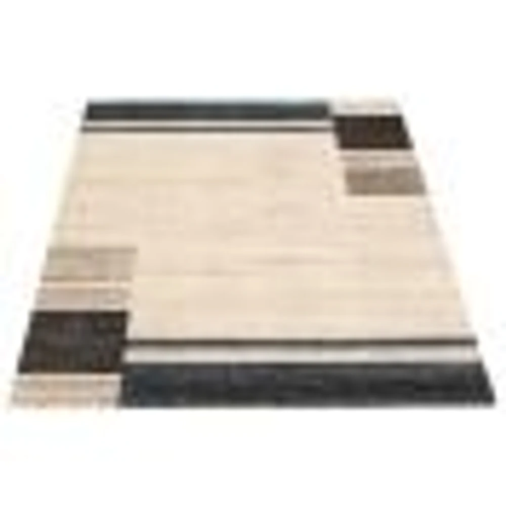 Modern Gabbeh Ivory/Blue Rug