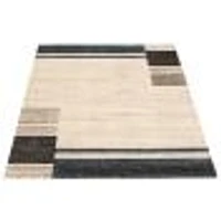 Tapis Modern Gabbeh ivoire/bleu