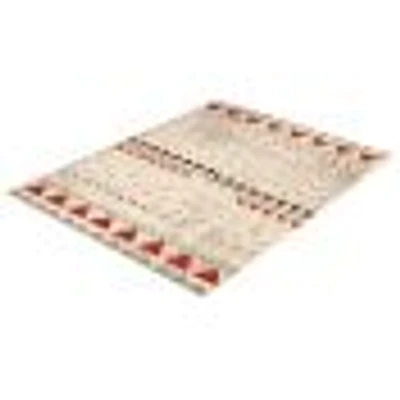 Modern Afghan Ivory/Red Rug