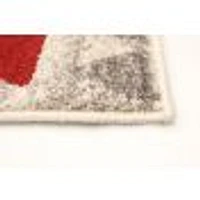 Modern Afghan Ivory/Red Rug