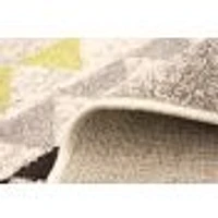 Modern Afghan Ivory/Green Rug