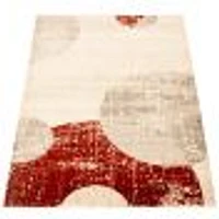 Tapis Aria ivoire/rouge