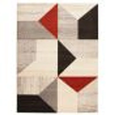 Luxor Grey/Red Rug