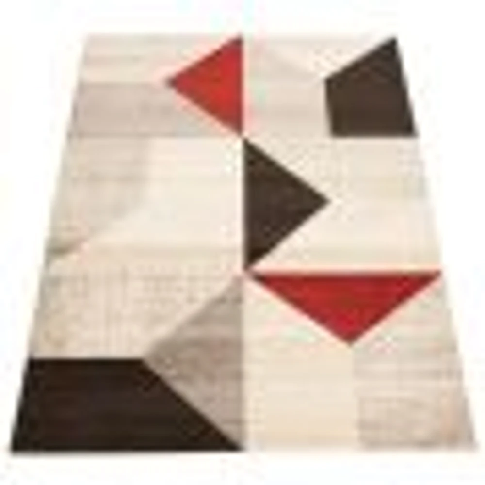 Tapis Luxor gris/rouge