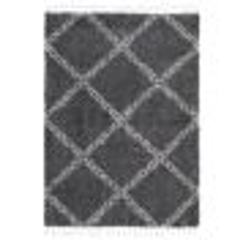 Tapis à poils longs Selene Stark gris foncé