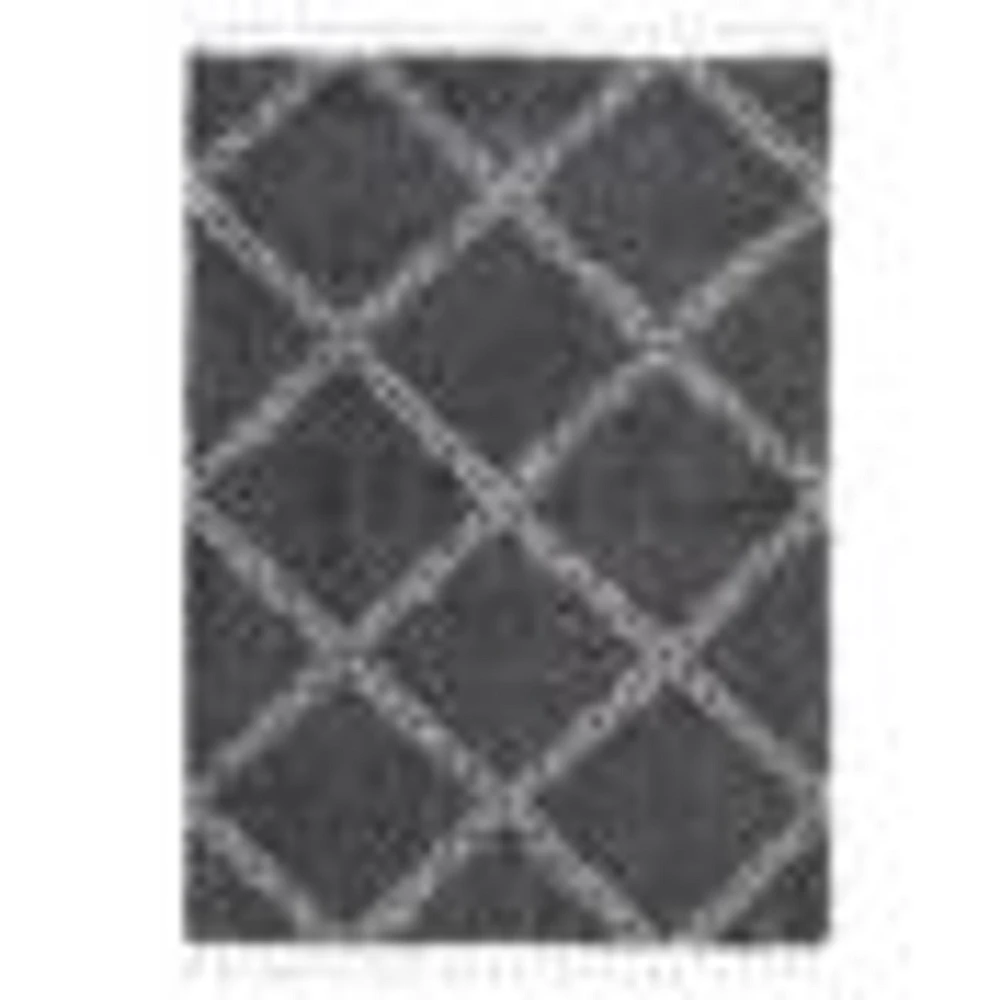 Tapis à poils longs Selene Stark gris foncé