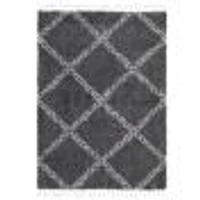 Tapis à poils longs Selene Stark gris foncé