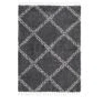 Tapis à poils longs Selene Stark gris foncé