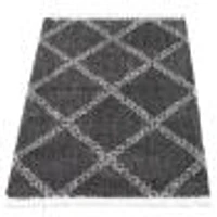 Tapis à poils longs Selene Stark gris foncé