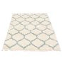 Tapis à poils longs Selene Trellis crème