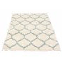 Tapis à poils longs Selene Trellis crème