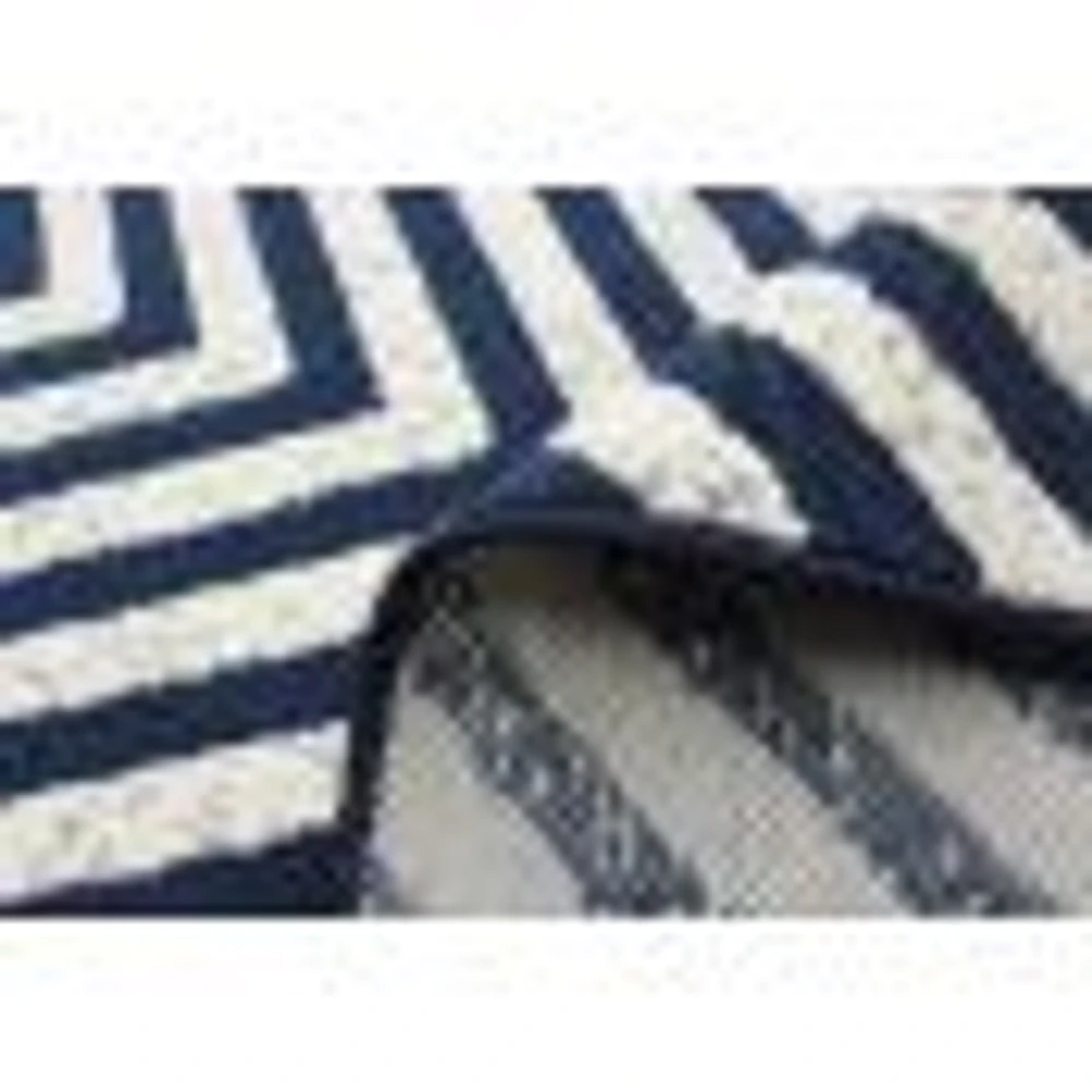 Santorini Indoor/Outdoor Blue, Ivory Rug