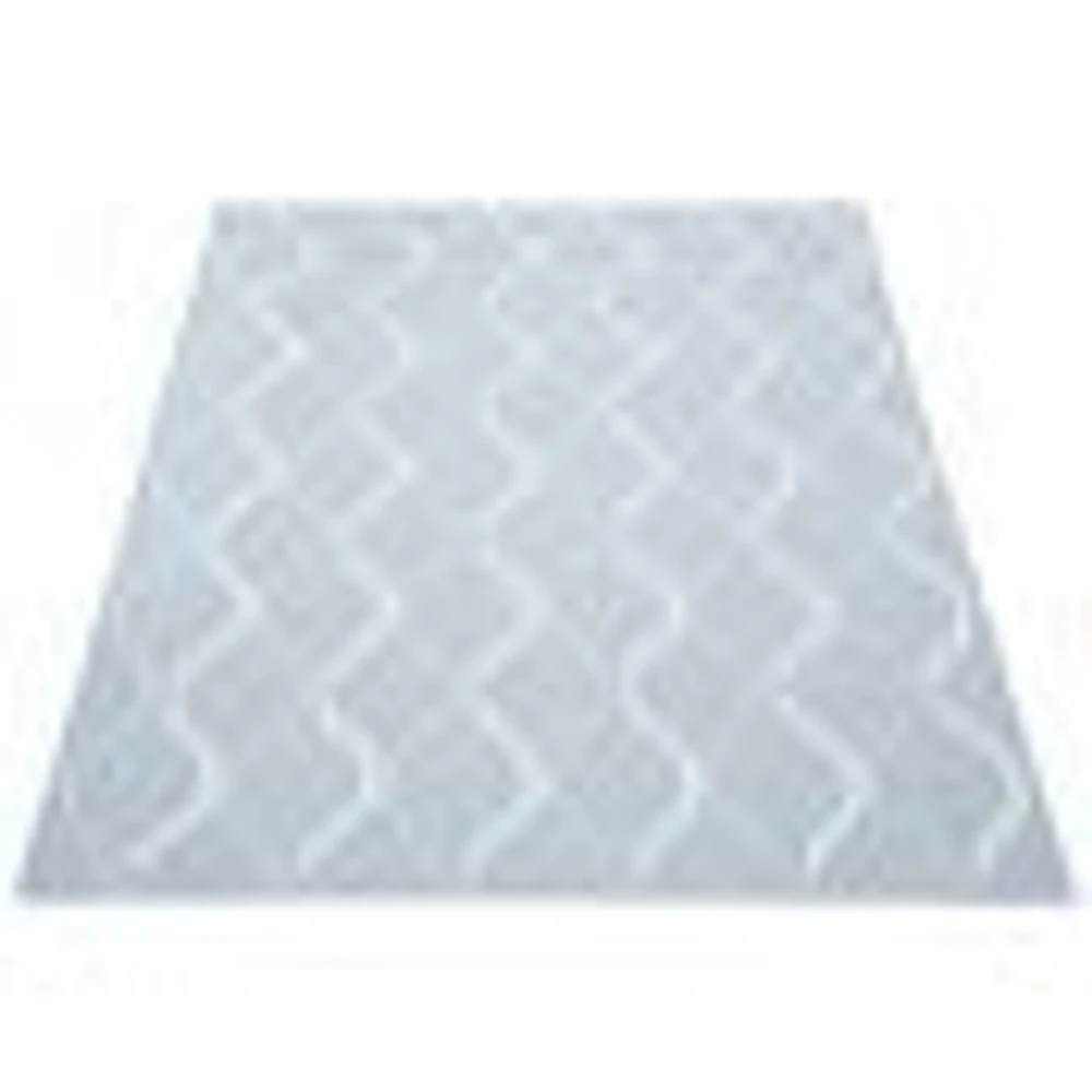 Gardenia Abstract Indoor/ Outdoor Light Blue Rug