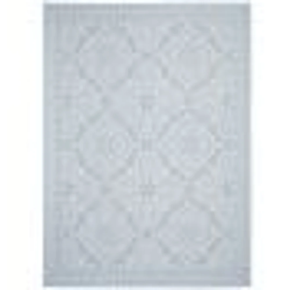 Gardenia Traditional Indoor/ Outdoor Light Blue Rug