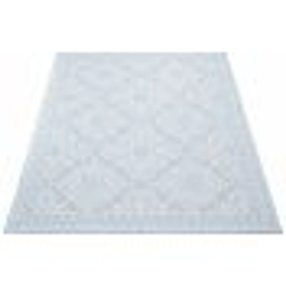 Gardenia Traditional Indoor/ Outdoor Light Blue Rug