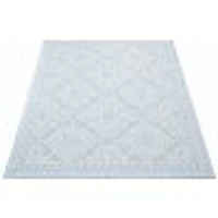 Gardenia Traditional Indoor/ Outdoor Light Blue Rug