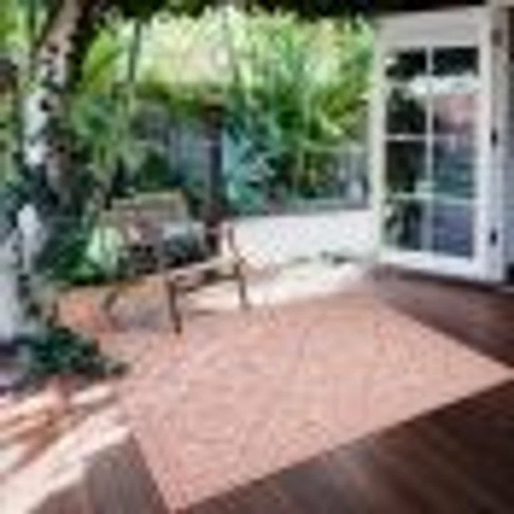 Gardenia Traditional Indoor/ Outdoor Coral Rug