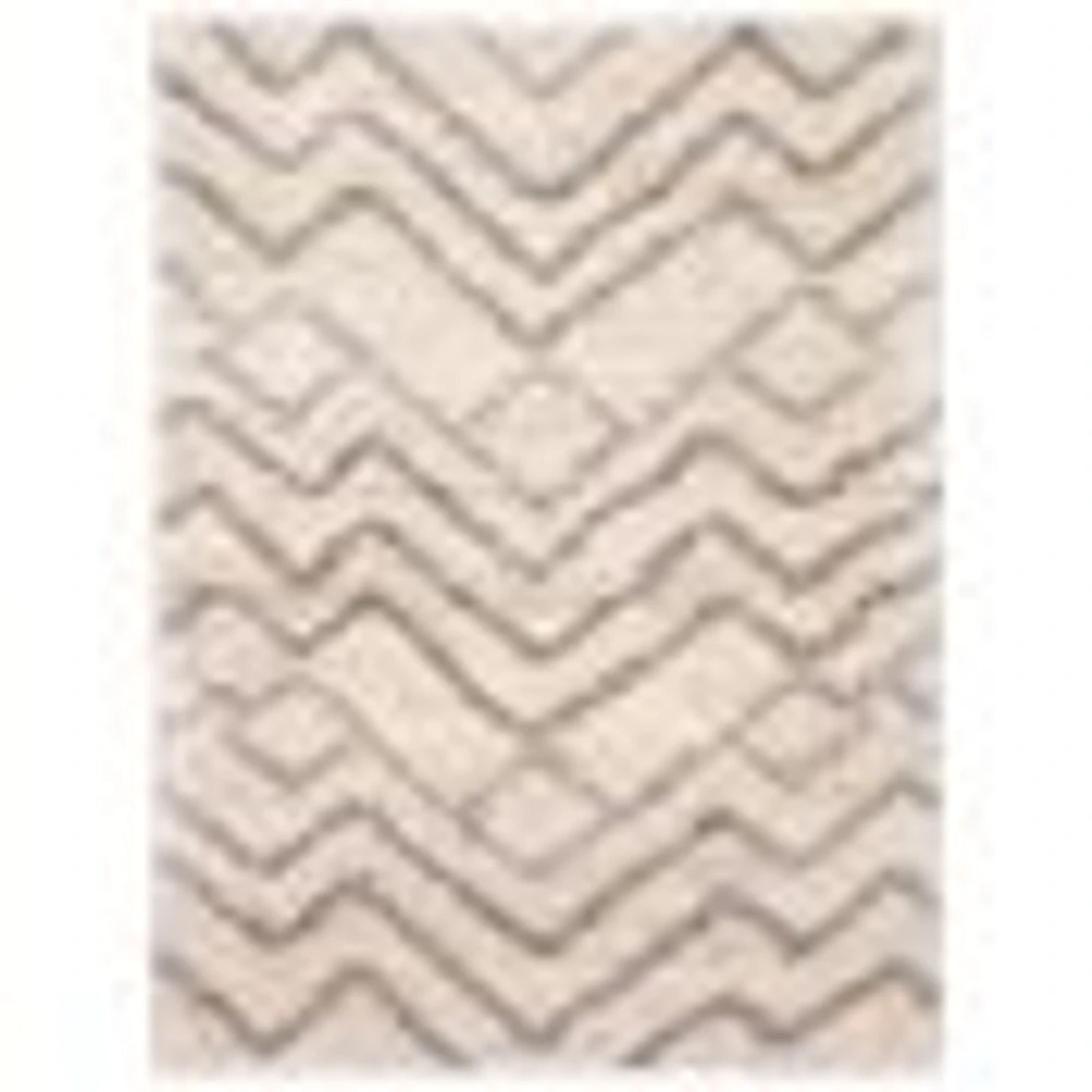 Suzana Contemporary Cream Shag Rug
