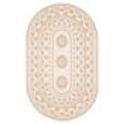 Finley Contemporary Oval Taupe Area Rug