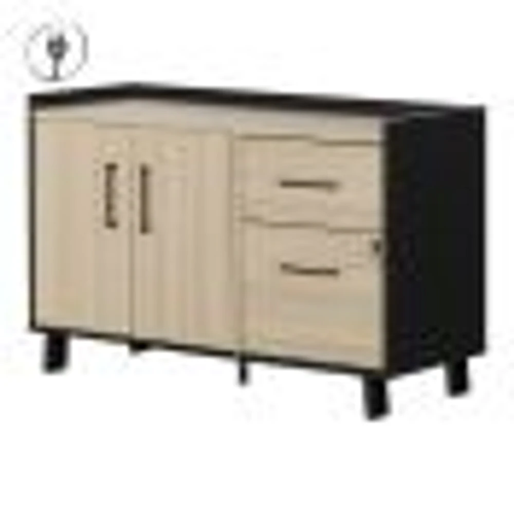 South Shore Furniture Kozack Crédence à 2 tiroirs avec portes