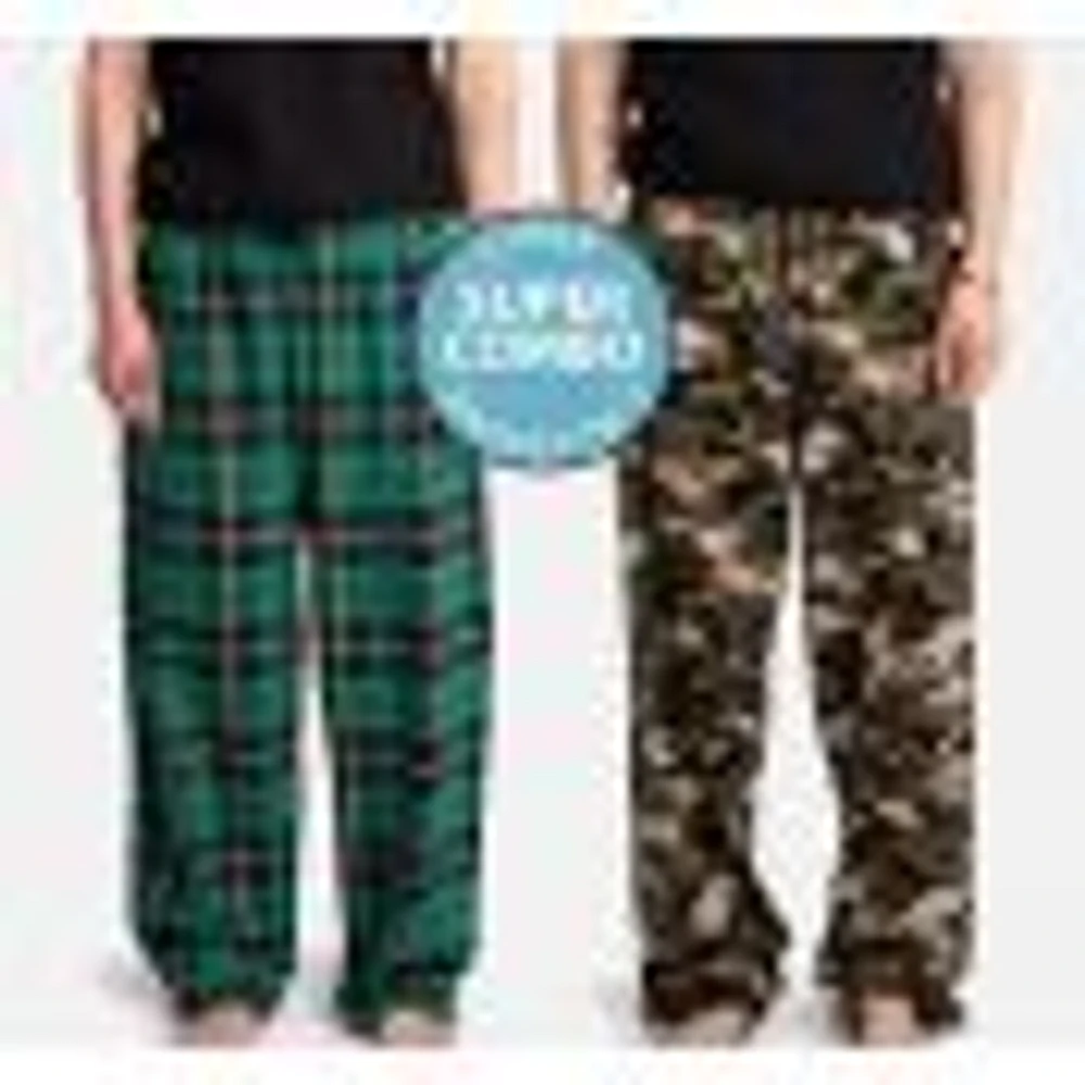 SilverPaw Matching Pants, Pack of 2 - Camo & Green Plaid Prints