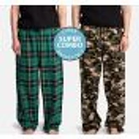 SilverPaw Matching Pants, Pack of 2 - Camo & Green Plaid Prints