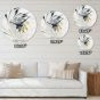 White Stained Glass Floral Art Oversized Wall Clock