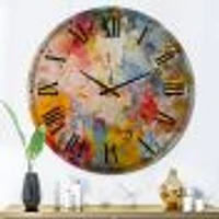 Blue And Yellow Color Whirls Wall Clock