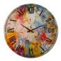 Blue And Yellow Color Whirls Wall Clock